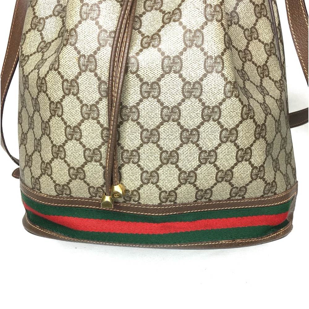 Authentic Gucci brown monogram coated canvas bucket bag - Picture 4 of 15